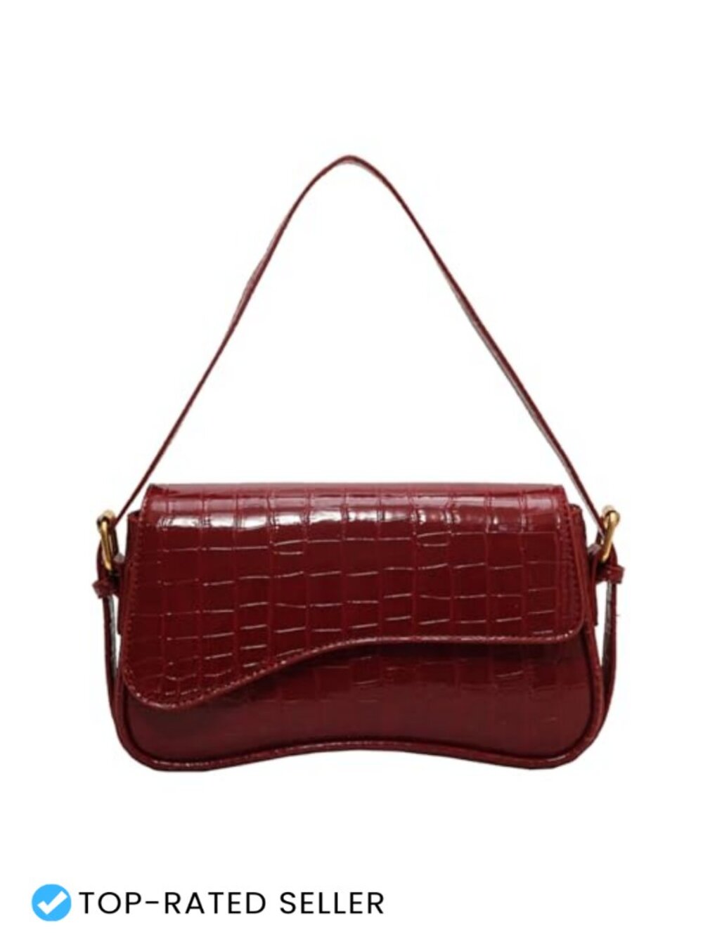 Y2K Crossbody Vegan Leather Shoulder Bag Retro Hobo Purse with 2 Removable